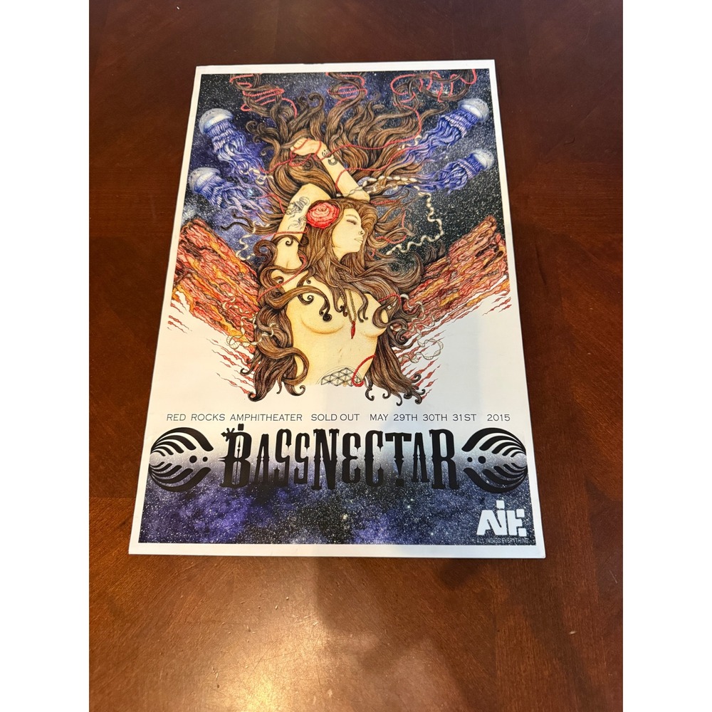 Bassnectar Red Rocks 2015 Concert Poster AIE All Indigo Everything  EDM